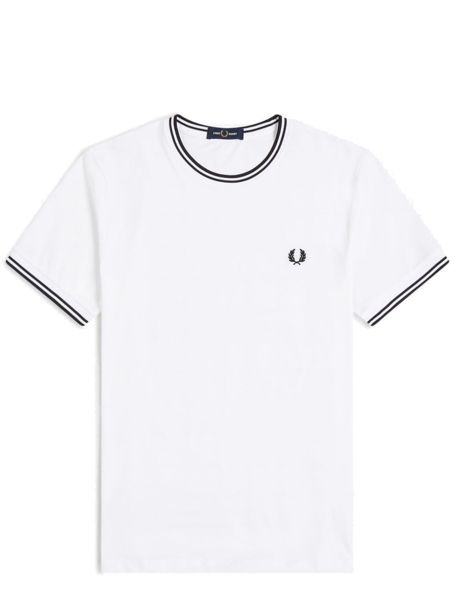 FRED PERRY Double Stripe T-Shirt - Size L