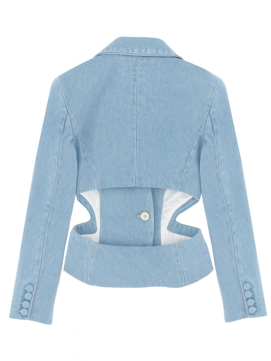 NINA RICCI Women's Cut-Out Denim Jacket