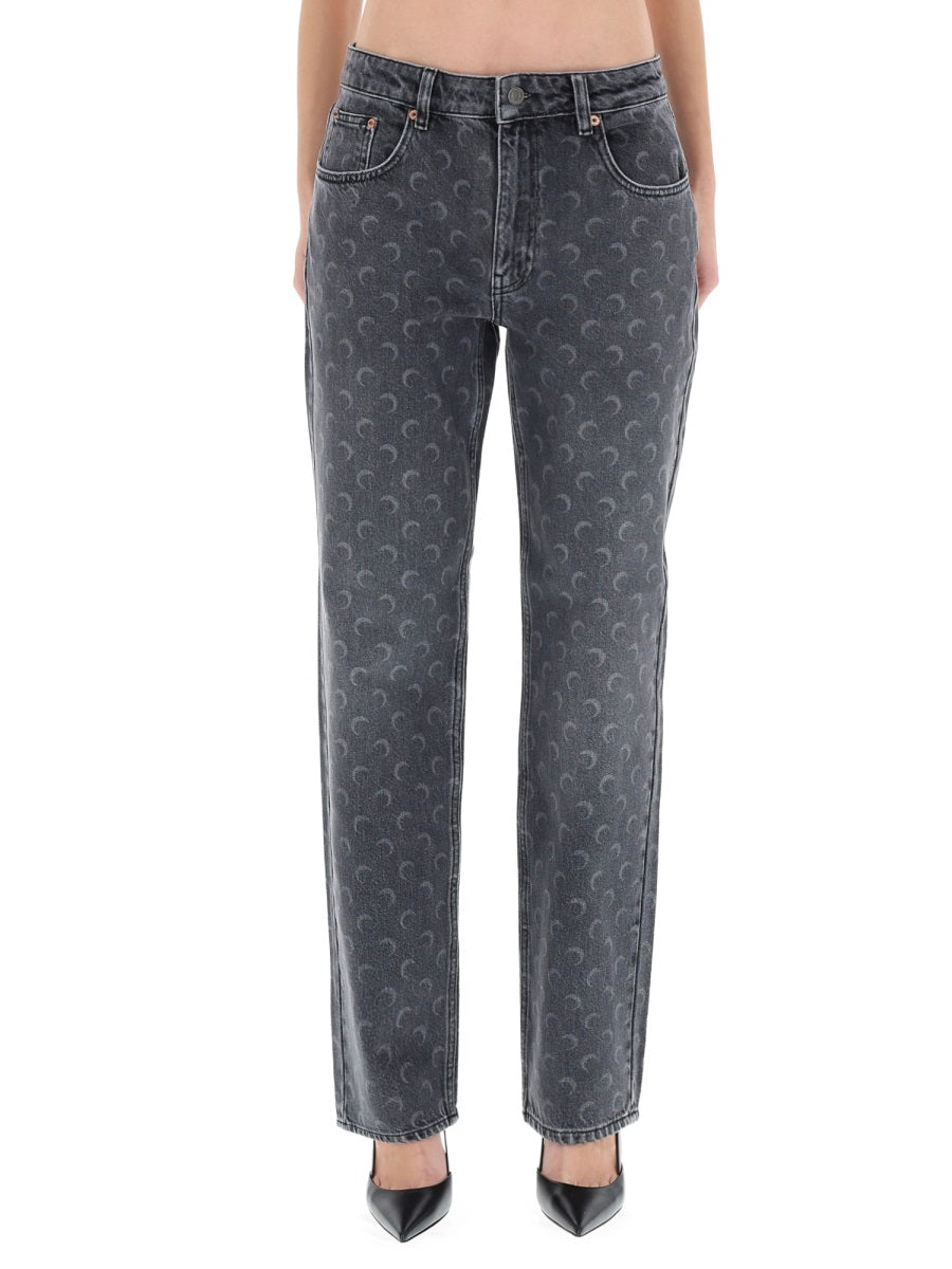 MARINE SERRE Cotton Denim Jeans for Women - FW25 Collection