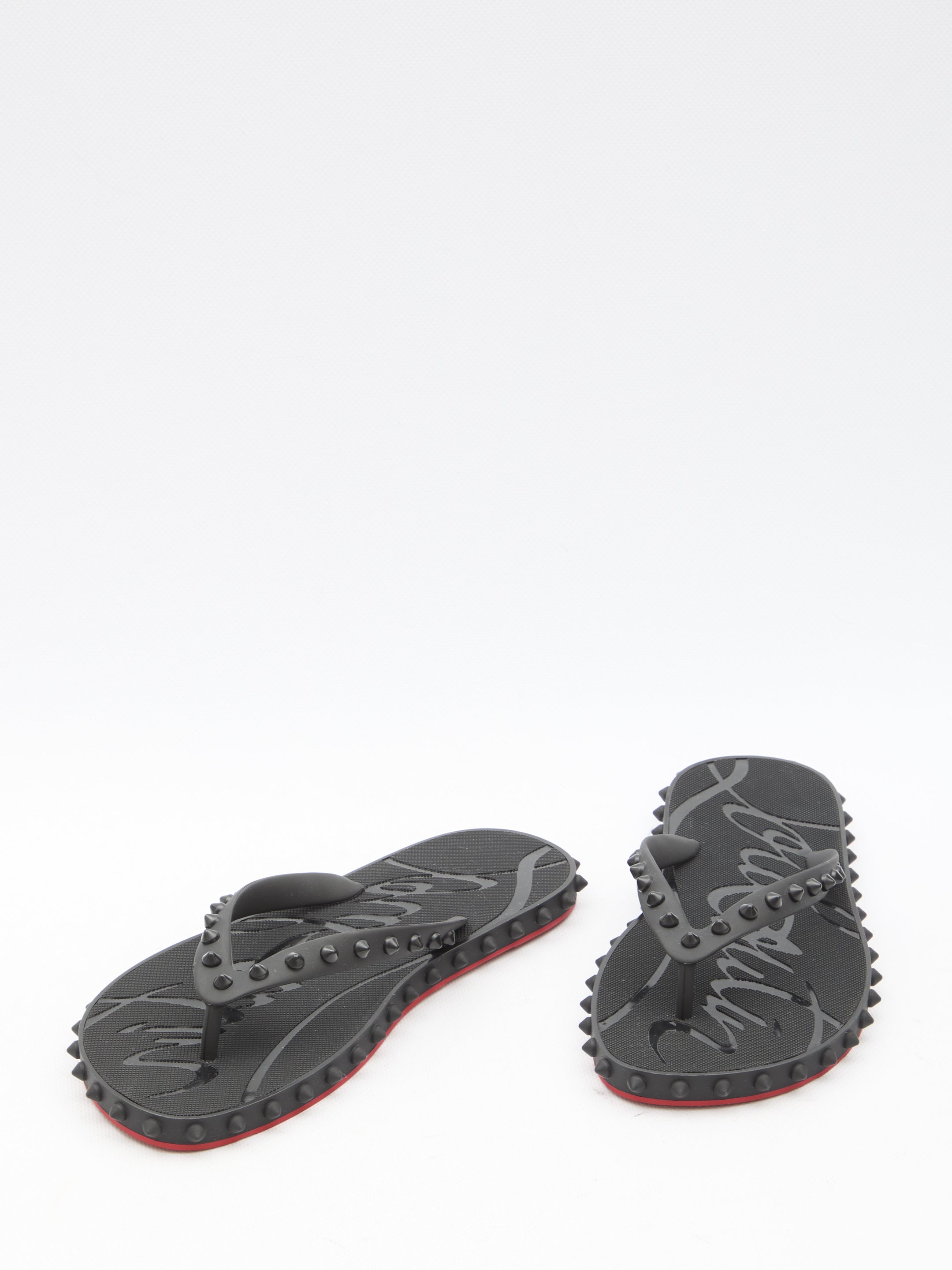 CHRISTIAN LOUBOUTIN Signature Flip Flops with Tonal Spikes - Women's Size Available