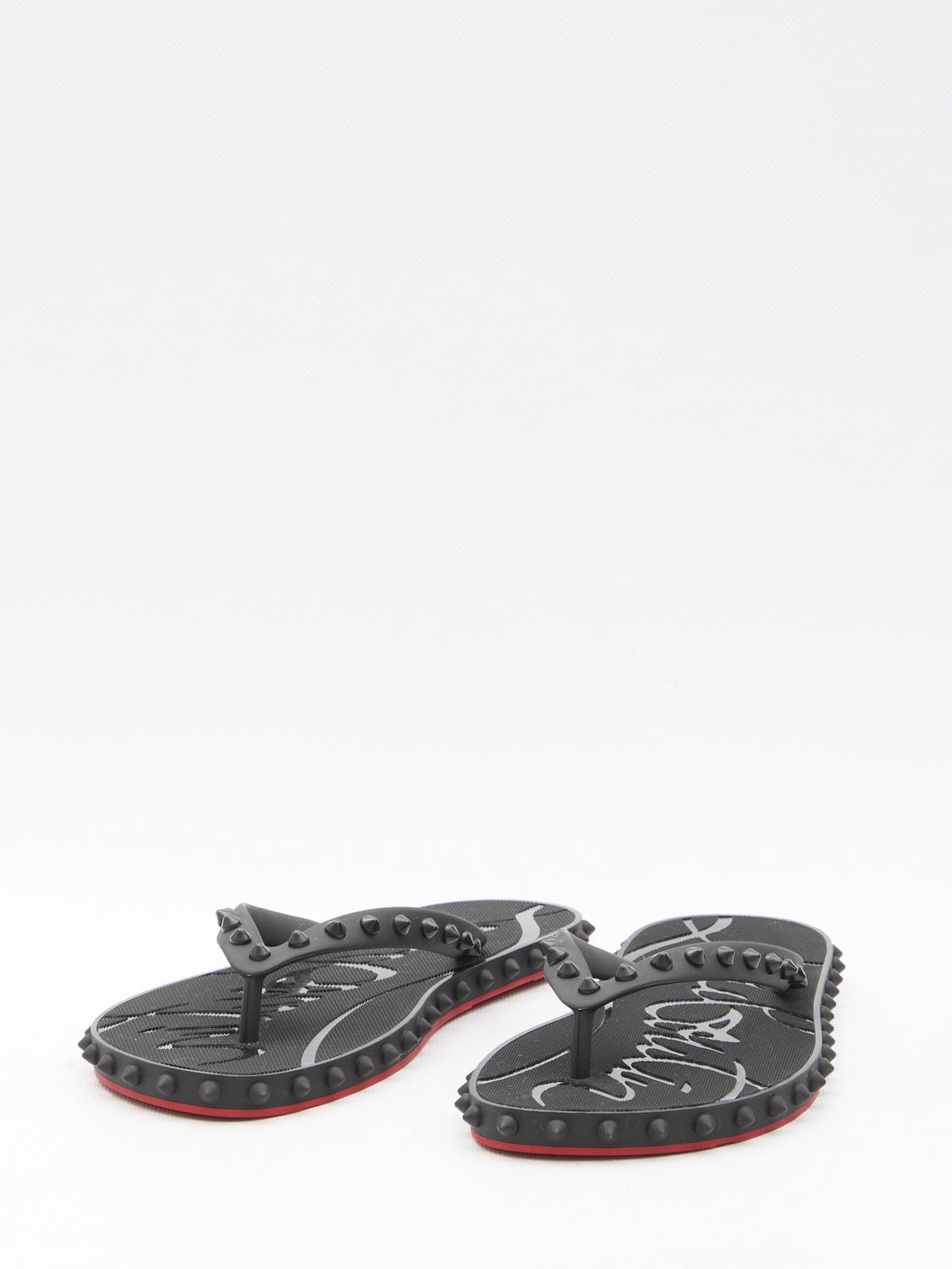 CHRISTIAN LOUBOUTIN Signature Flip Flops with Tonal Spikes - Women's Size Available