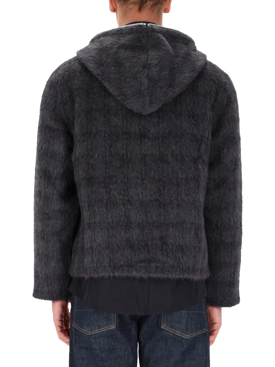 OUR LEGACY Fuzzed Plum Check Hairy Wool Sweatshirt - SS26