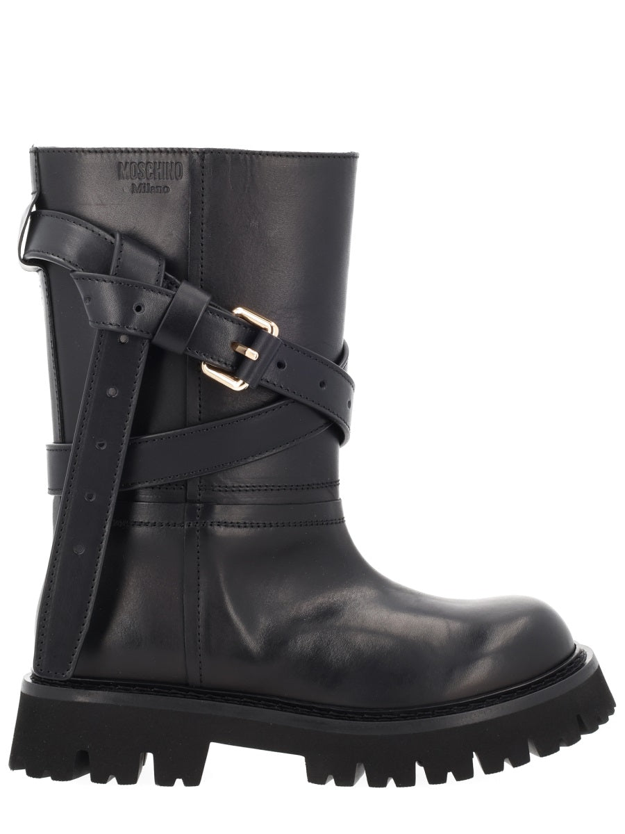 MOSCHINO Chic Classic Leather Boots