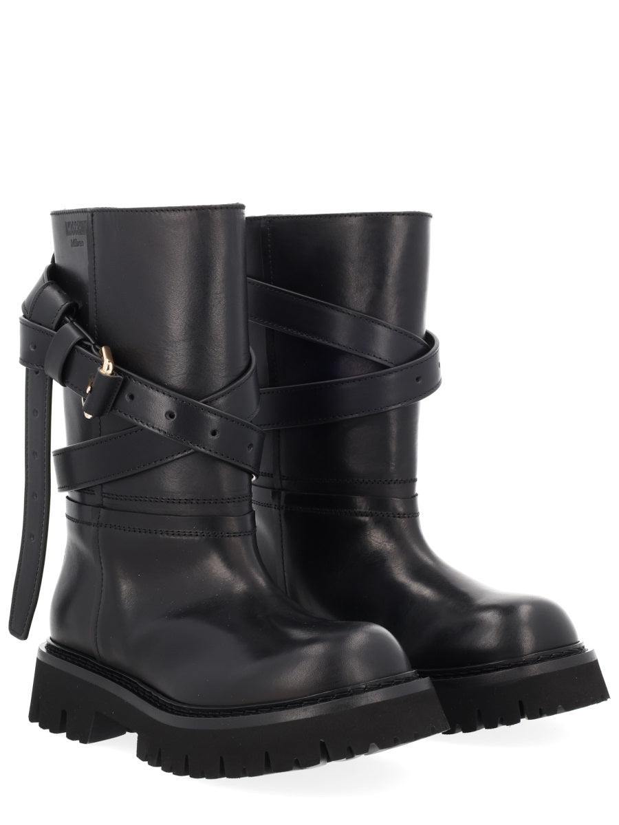 MOSCHINO Chic Classic Leather Boots