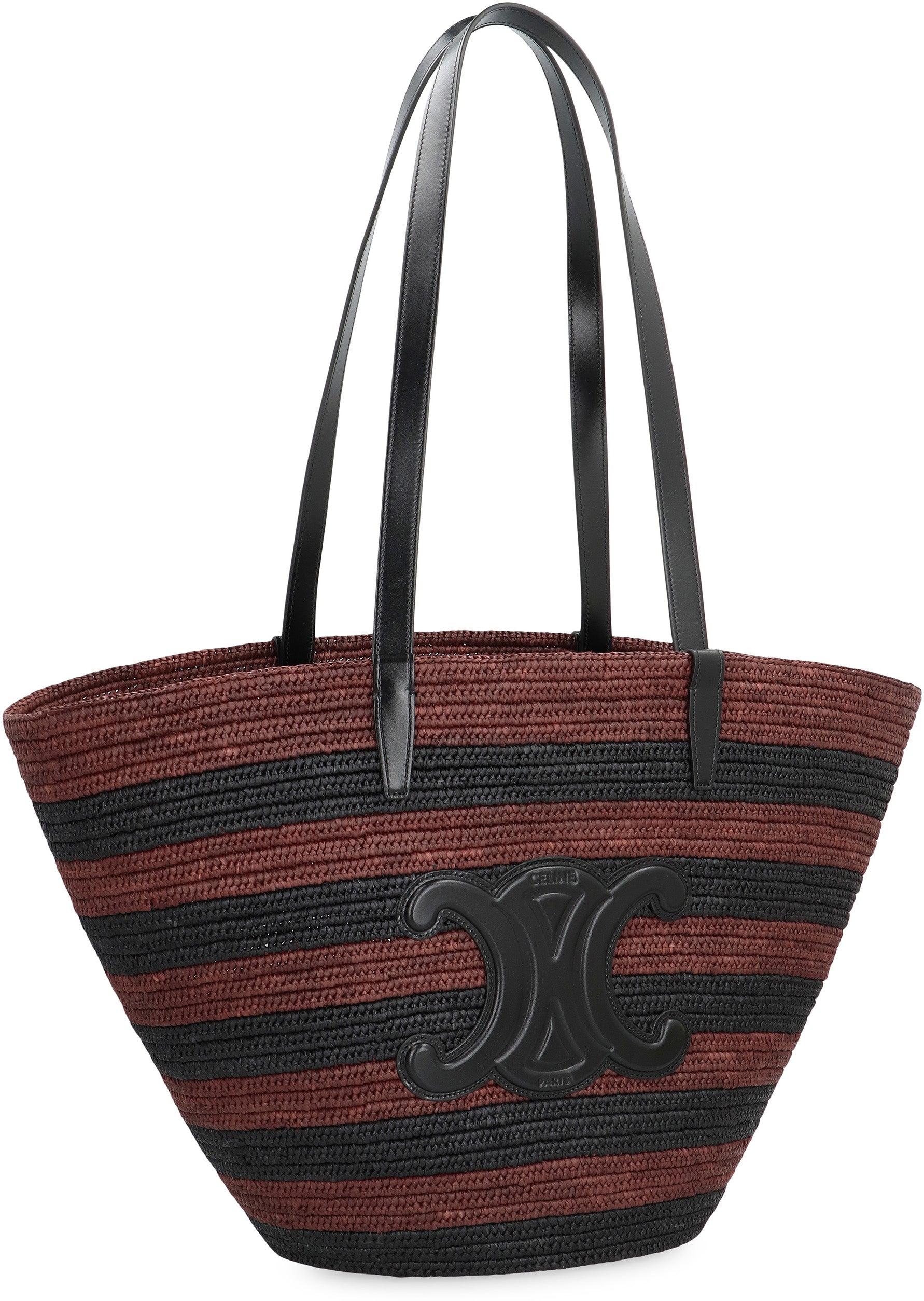 CELINE Classic Woven Raffia Tote Handbag - 24 cm