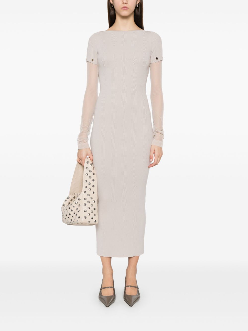 MAX MARA SPORTMAX Long Sleeve Knit Dress with Detachable Sleeves