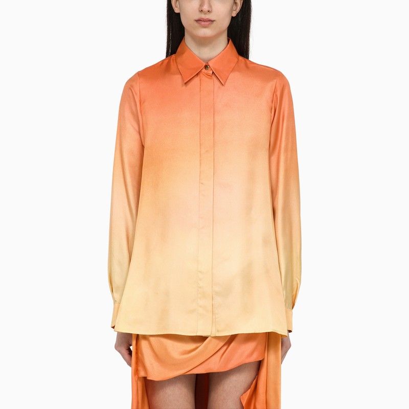 ZIMMERMANN Two-Tone Silk Tranquility Mini Shirt