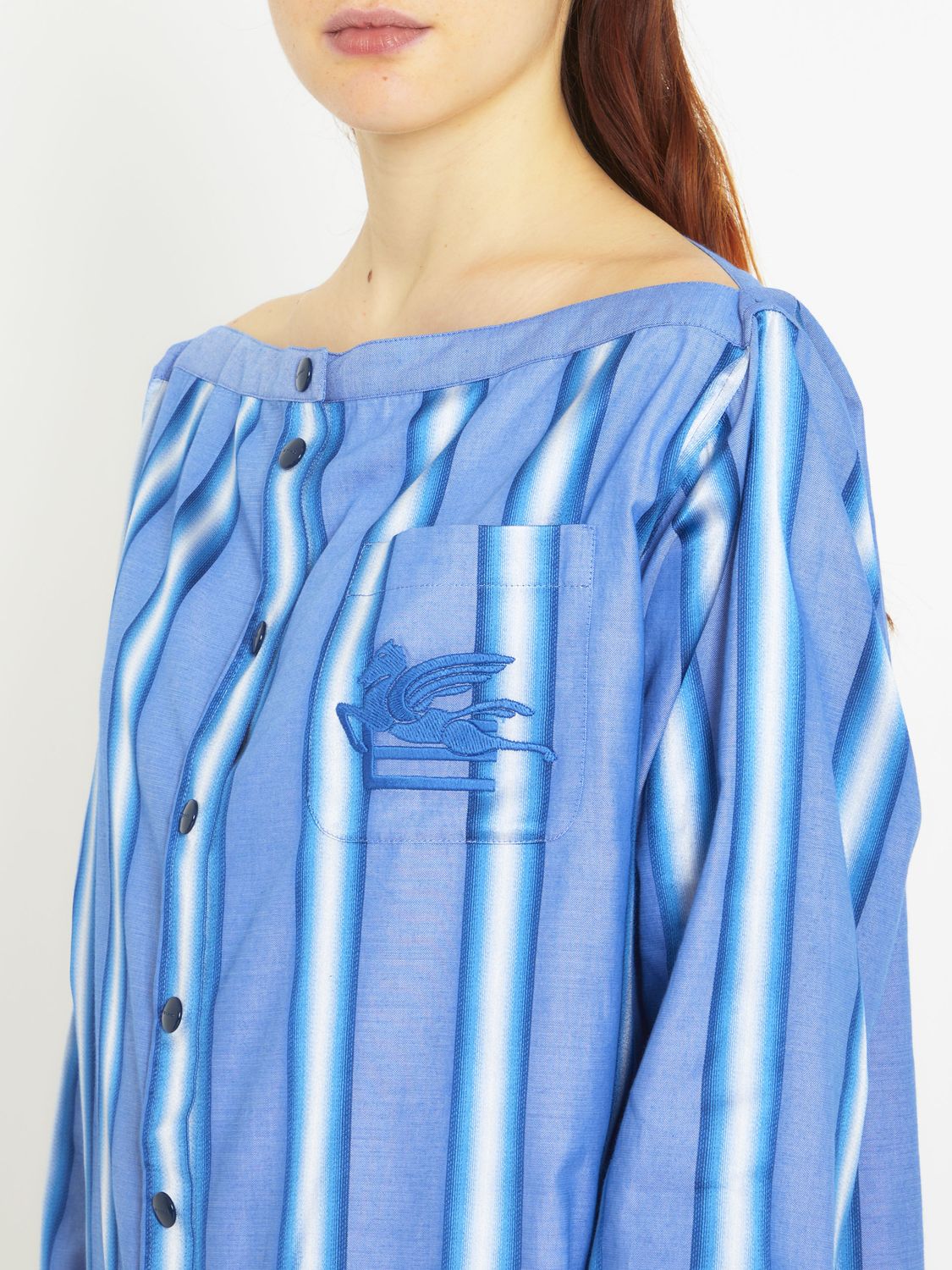 ETRO Chic Striped Mini Shirt Dress