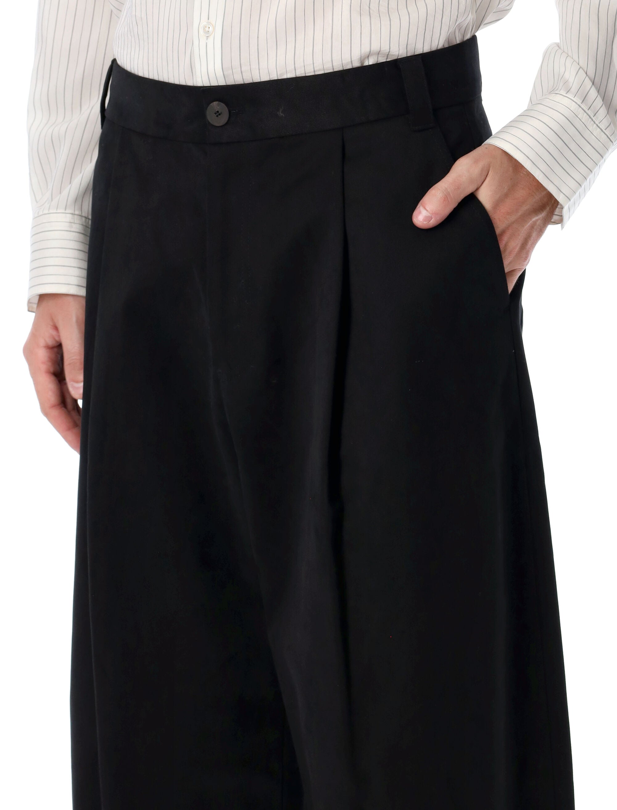 STUDIO NICHOLSON Wide-Leg Peached Cotton Trousers - Large