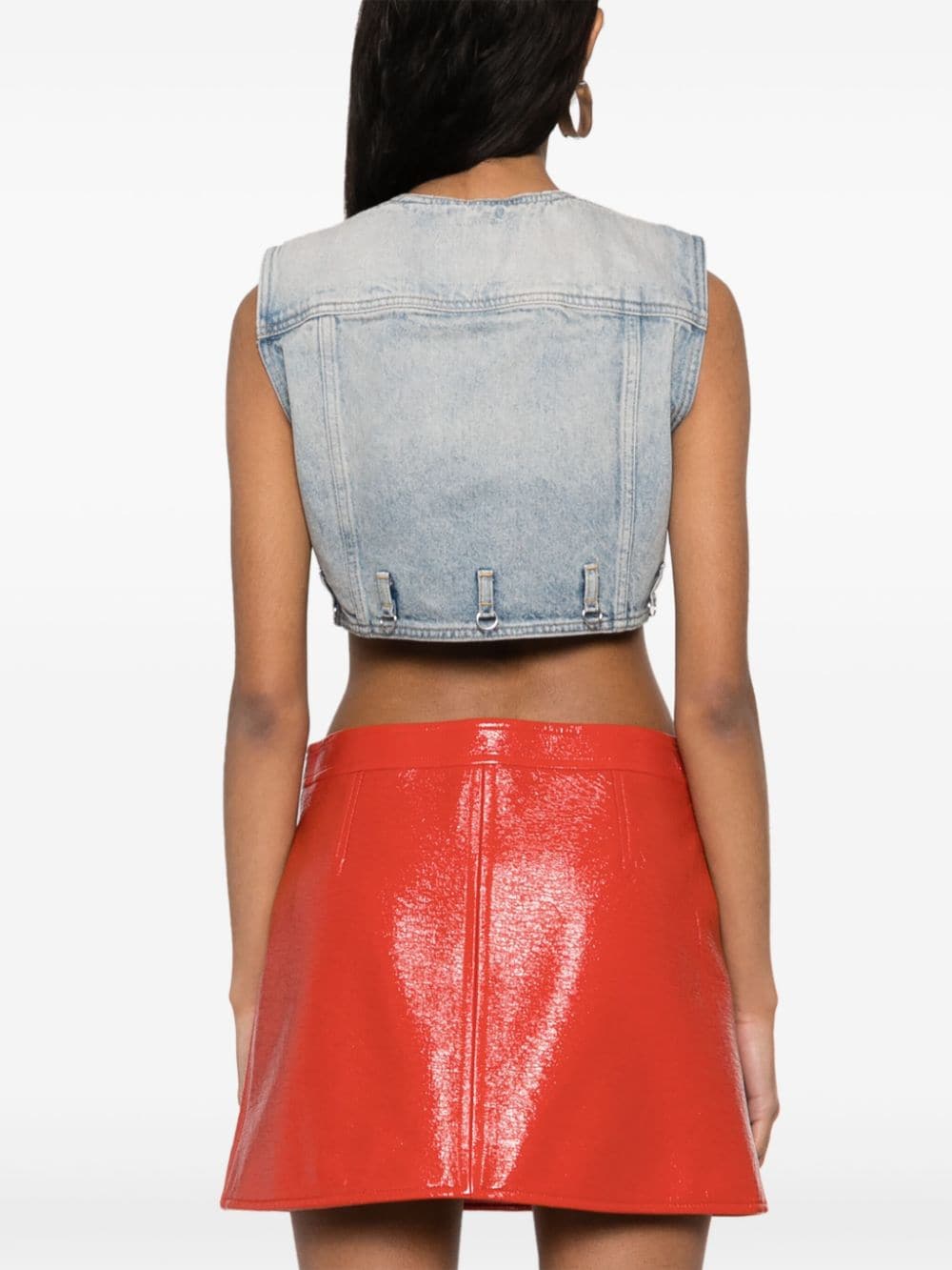 COURREGÈS Denim Cropped Vest for Women