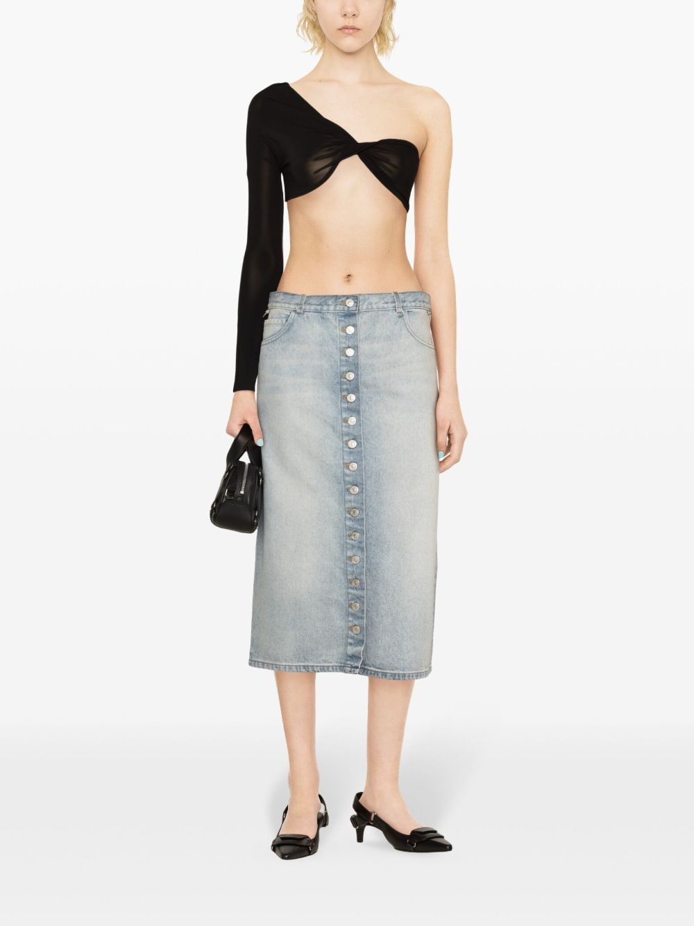 COURREGÈS Denim Midi Skirt