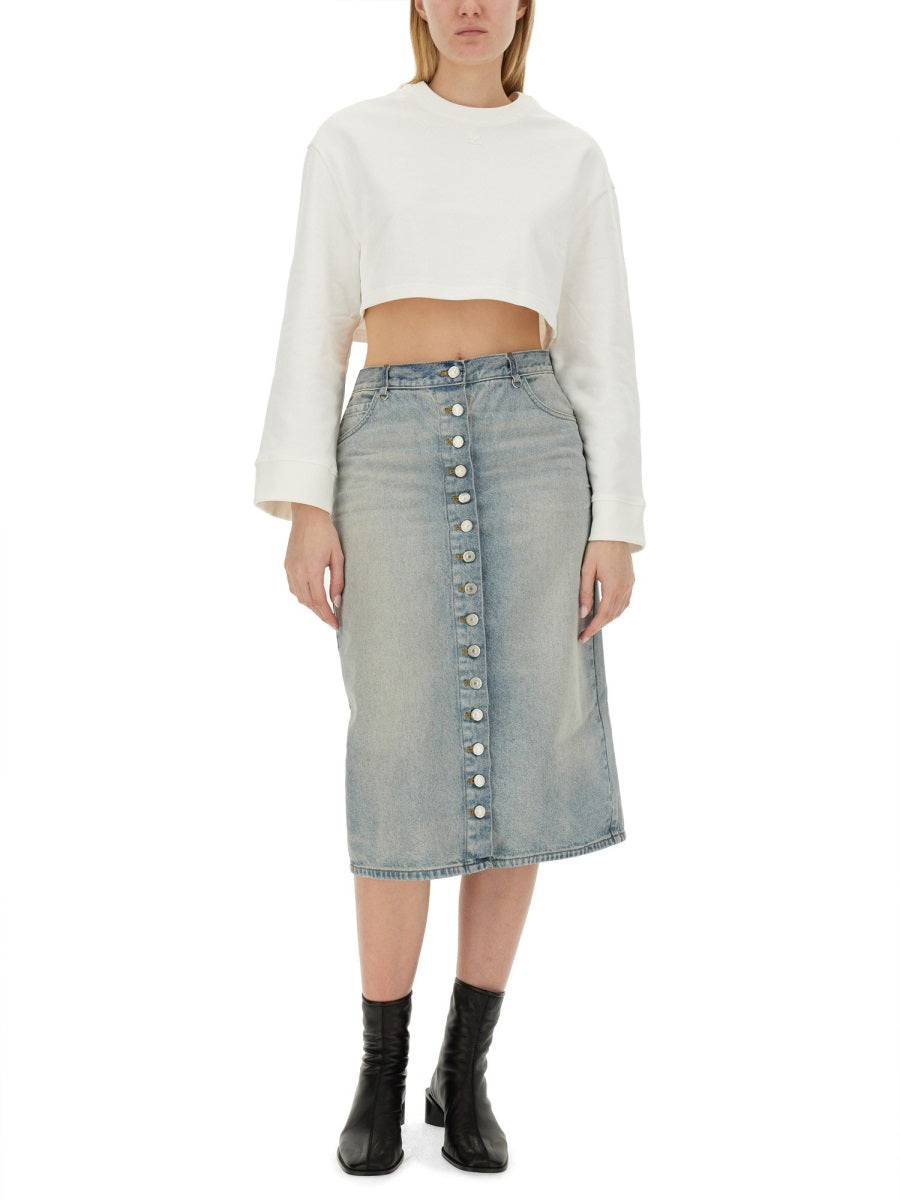 COURREGÈS Cropped Mini Sweatshirt for Women