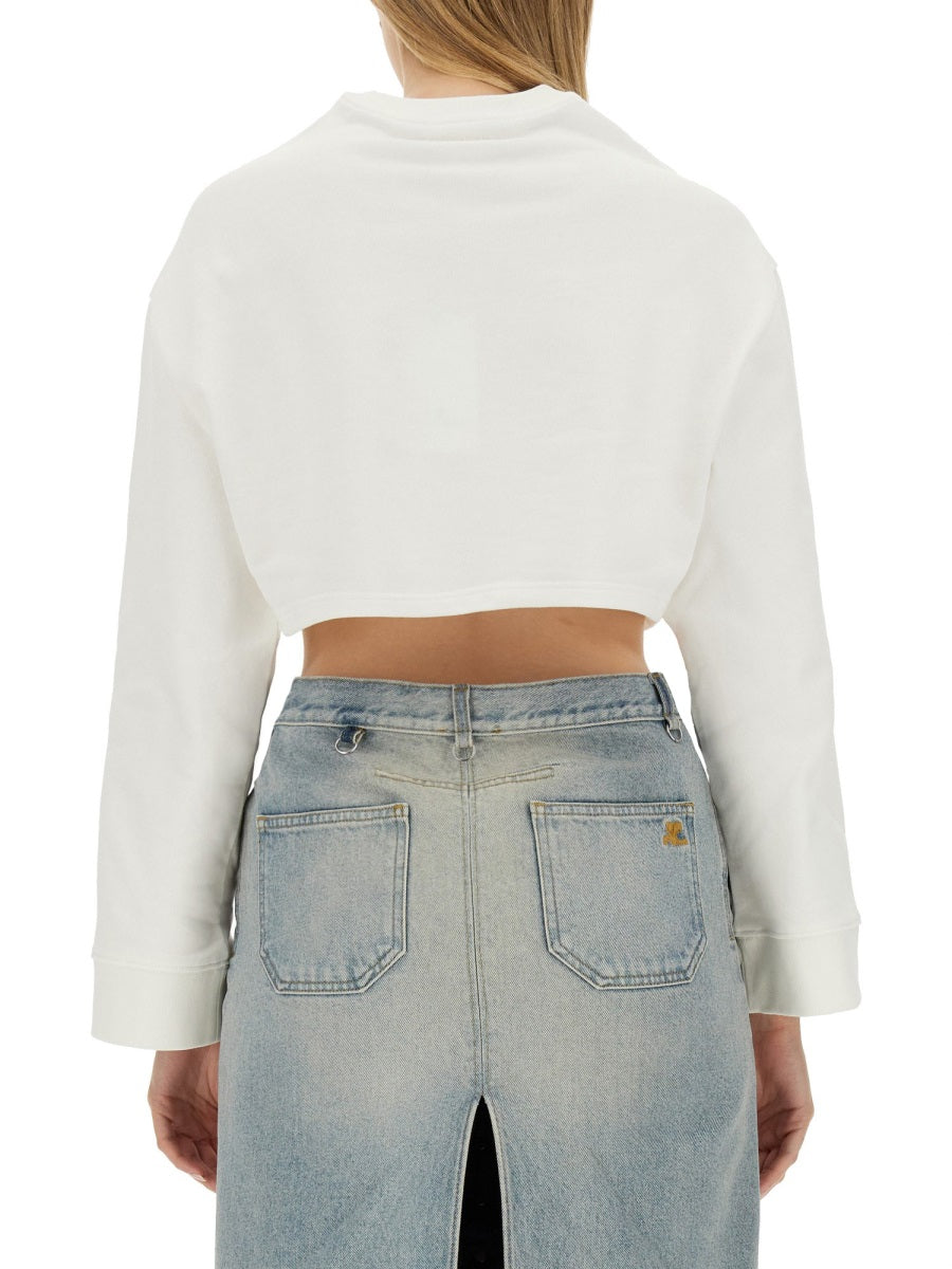 COURREGÈS Cropped Mini Sweatshirt for Women