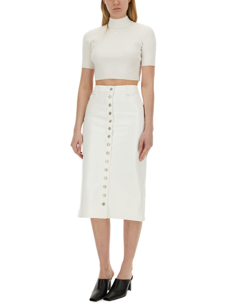 COURREGÈS Women's Crop Top - Size S