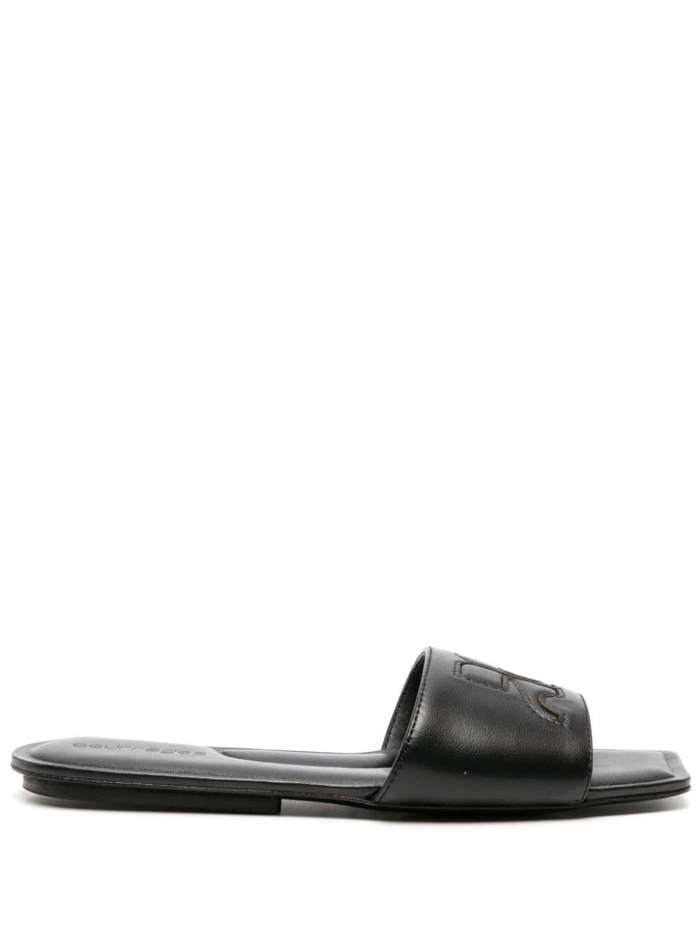 COURREGÈS Logo Leather Flat Sandals