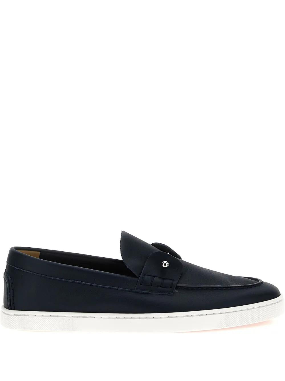 CHRISTIAN LOUBOUTIN Chambeliboat Flat 100% Leather Men’s Moccasins