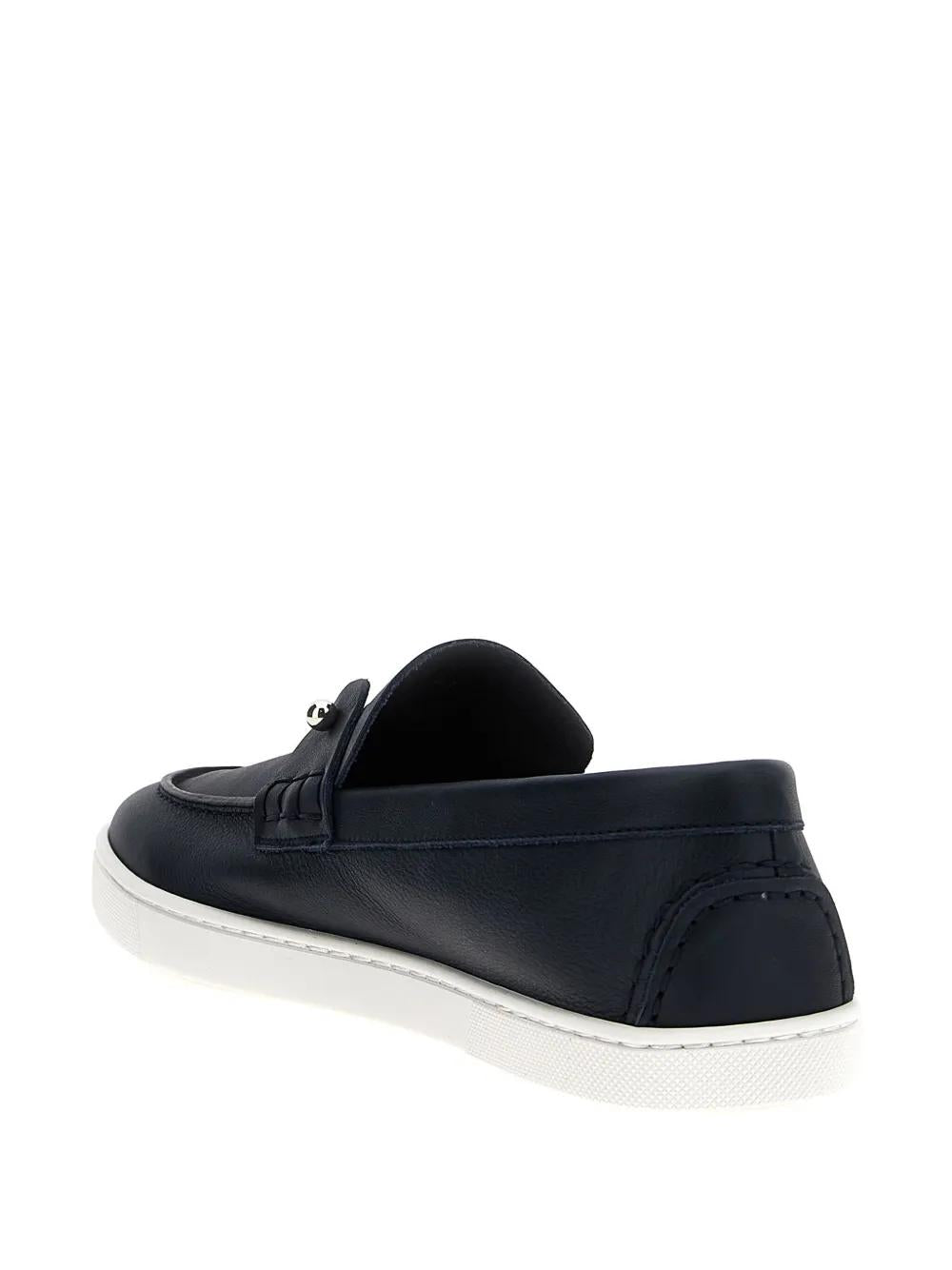 CHRISTIAN LOUBOUTIN Chambeliboat Flat 100% Leather Men’s Moccasins