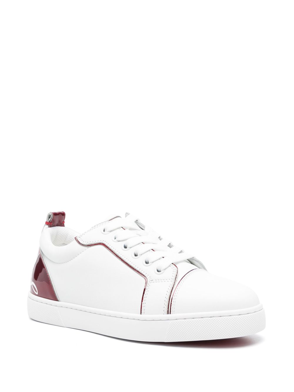 CHRISTIAN LOUBOUTIN 100% Leather Women's Sneakers with Signature Red Sole