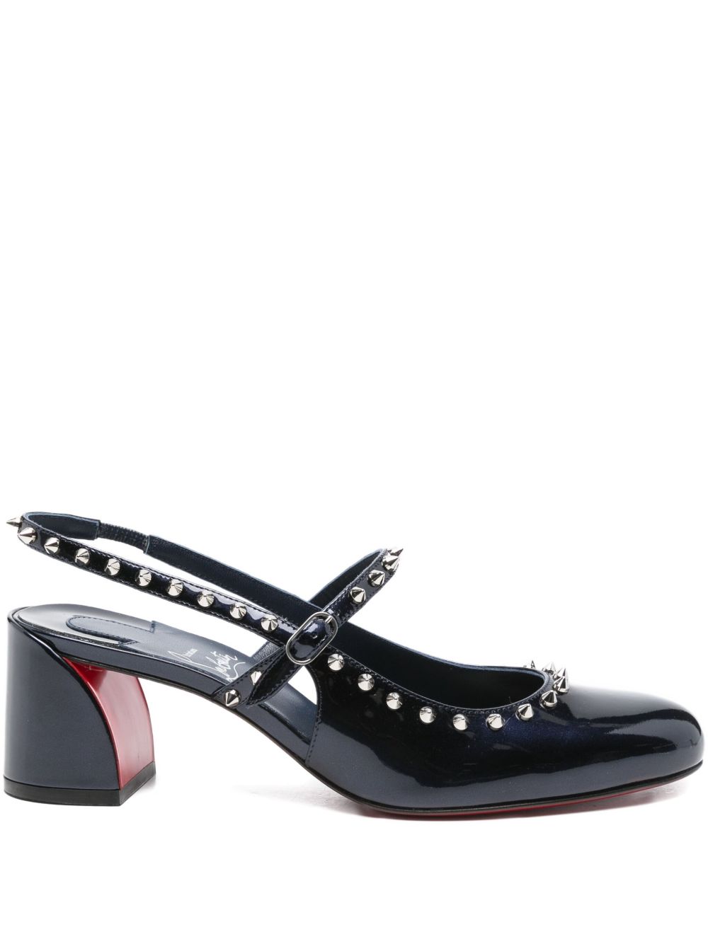 CHRISTIAN LOUBOUTIN Studded Slingback Block Heel Pumps