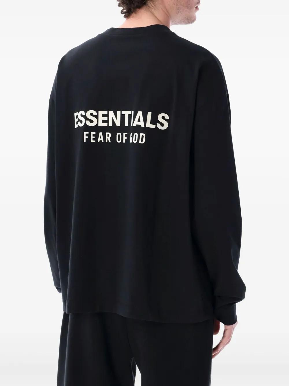 FEAR OF GOD ESSENTIALS Essential Black Cotton Sweater with Logo for Men