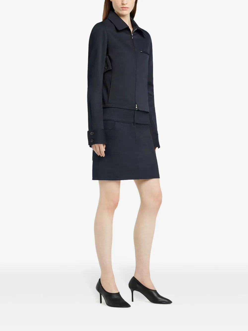 COURREGÈS Embroidered Logo Zip Jacket for Women