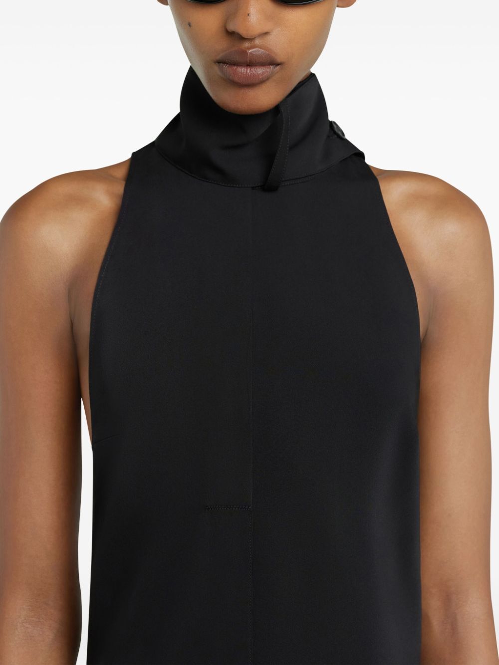 COURREGÈS Mockneck Dress with Scarf Detail