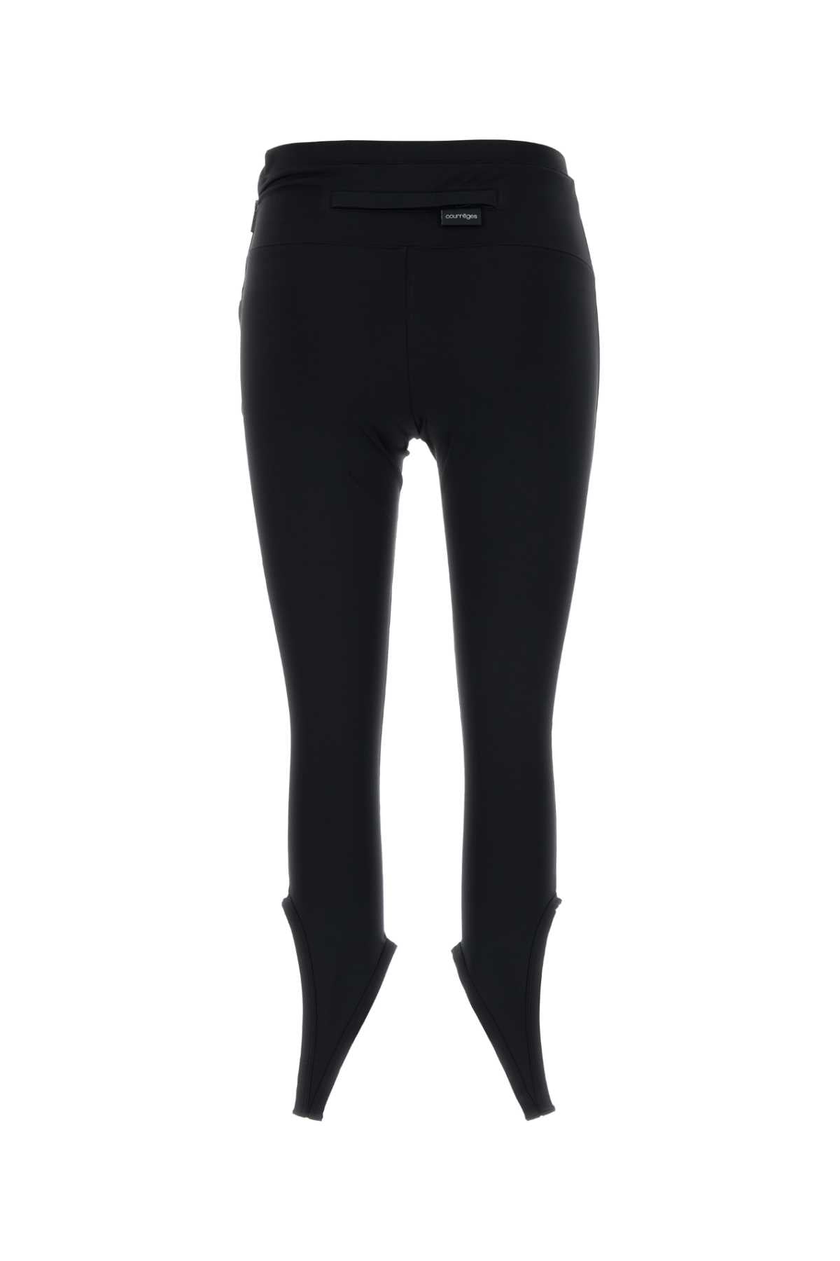 COURREGÈS Women’s Black Stretch Nylon Leggings