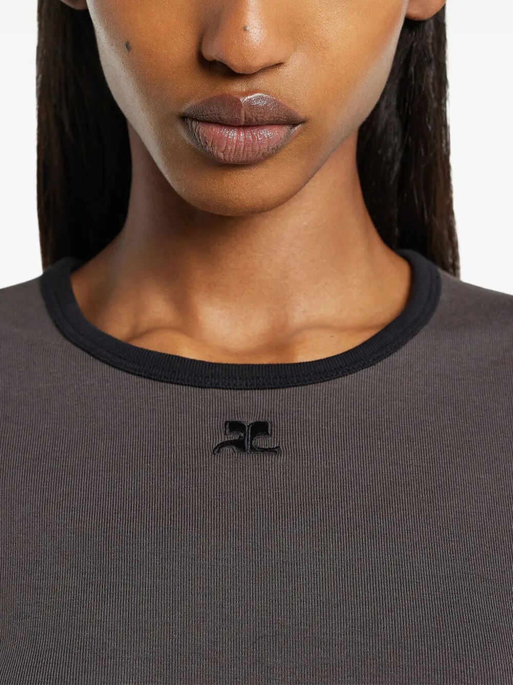 COURREGÈS Heritage Contrast T-Shirt for Women