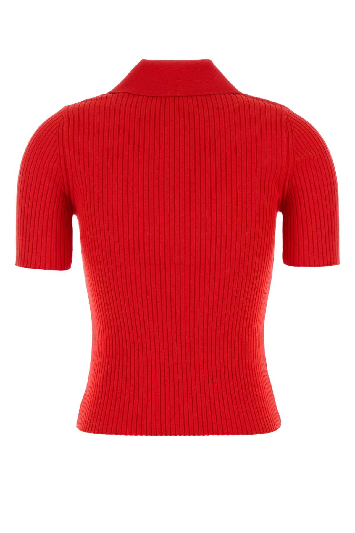 COURREGÈS Ribbed Collared Polo Top