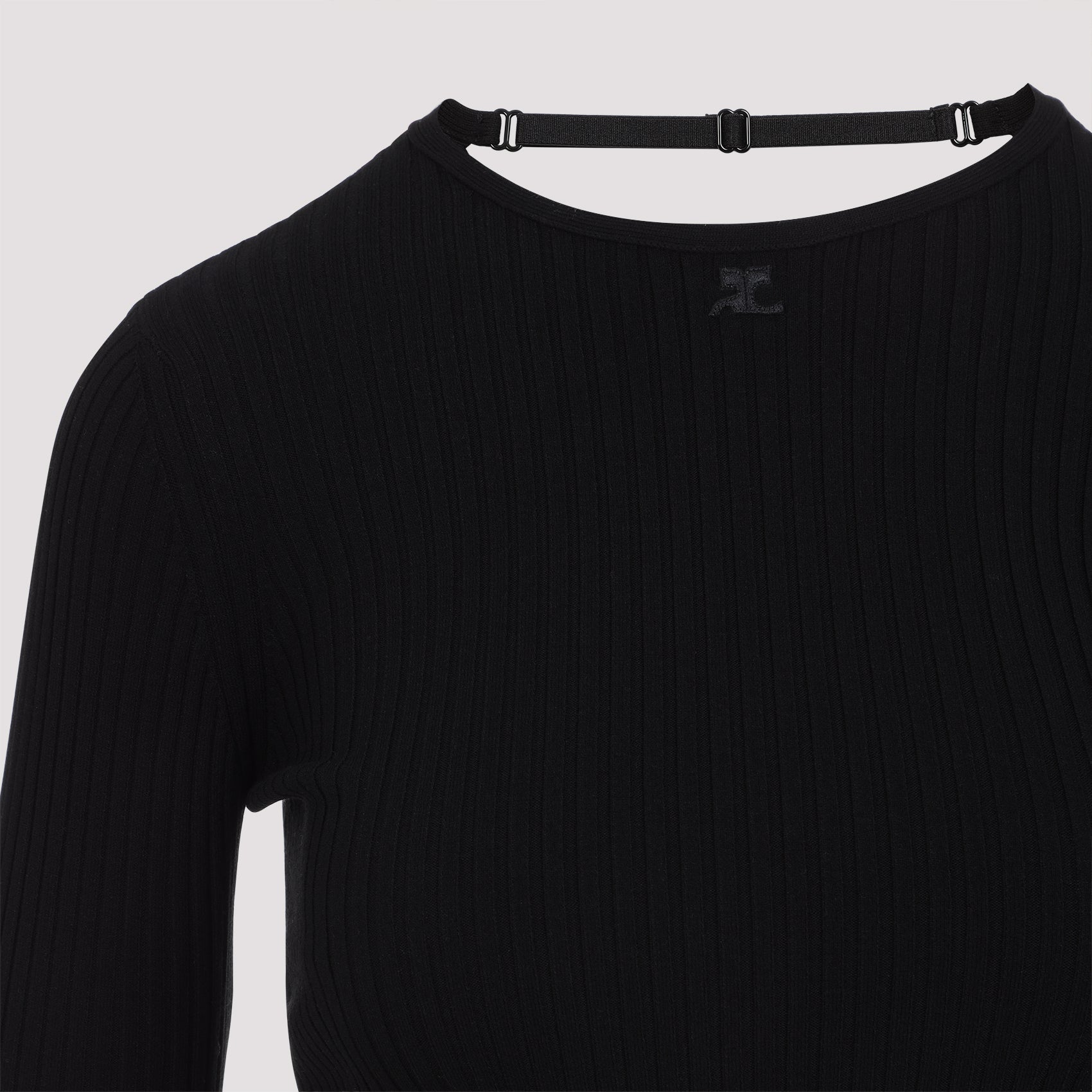 COURREGÈS Strap Rib Knit Pullover for Women - SS25 Collection