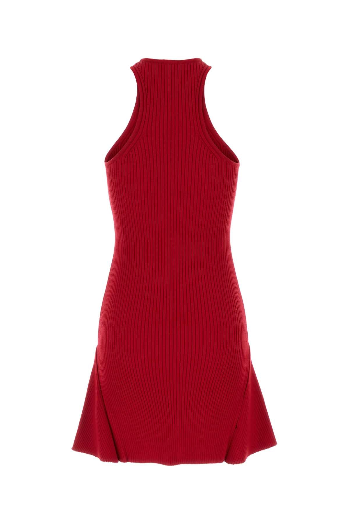 COURREGÈS Viscose Blend Scuba Rib Knit Mini Dress