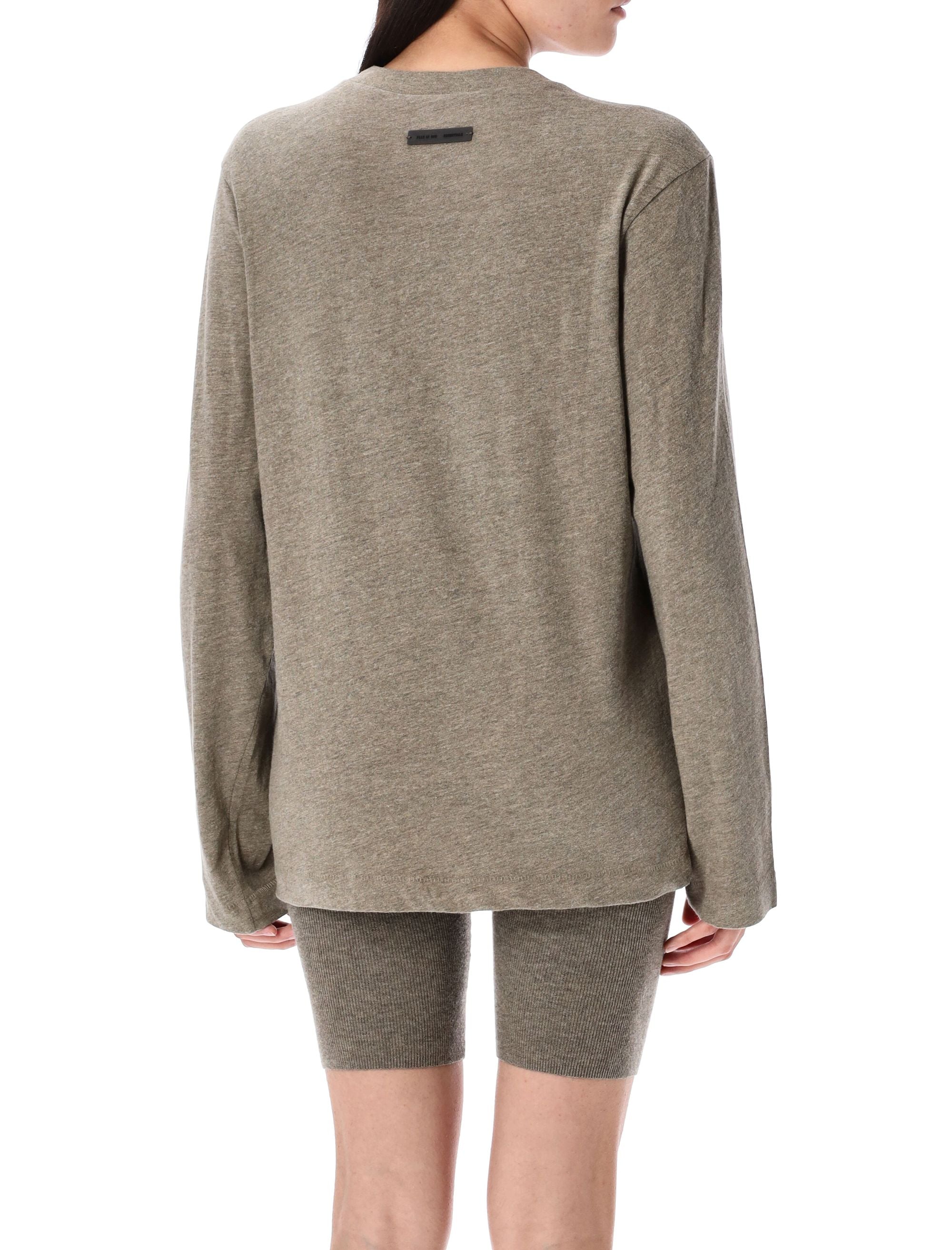 FEAR OF GOD ESSENTIALS Cotton-Blend Top for Women - Long Sleeve with Crew Neck