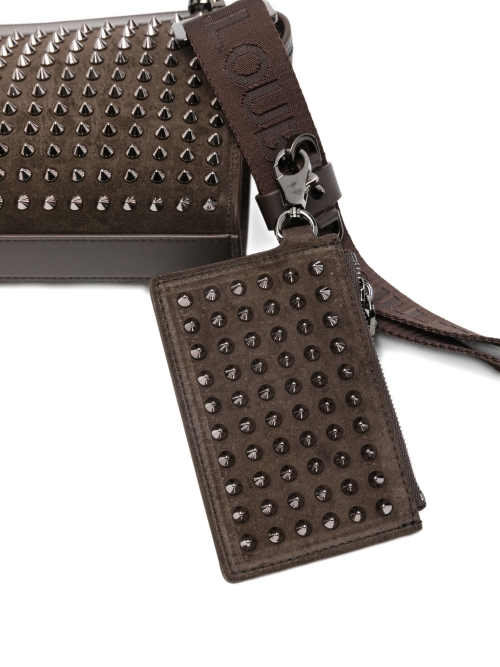 CHRISTIAN LOUBOUTIN Funky Leather Crossbody Handbag with Detachable Cardholder