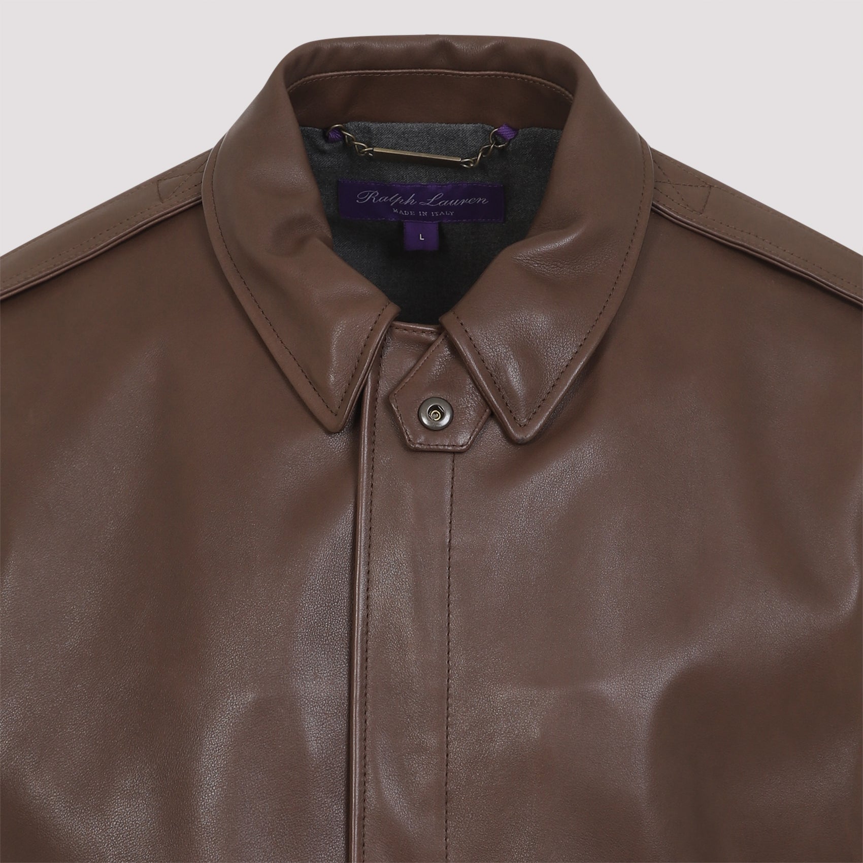 RALPH LAUREN PURPLE LABEL Leather Patridge Bomber Jacket