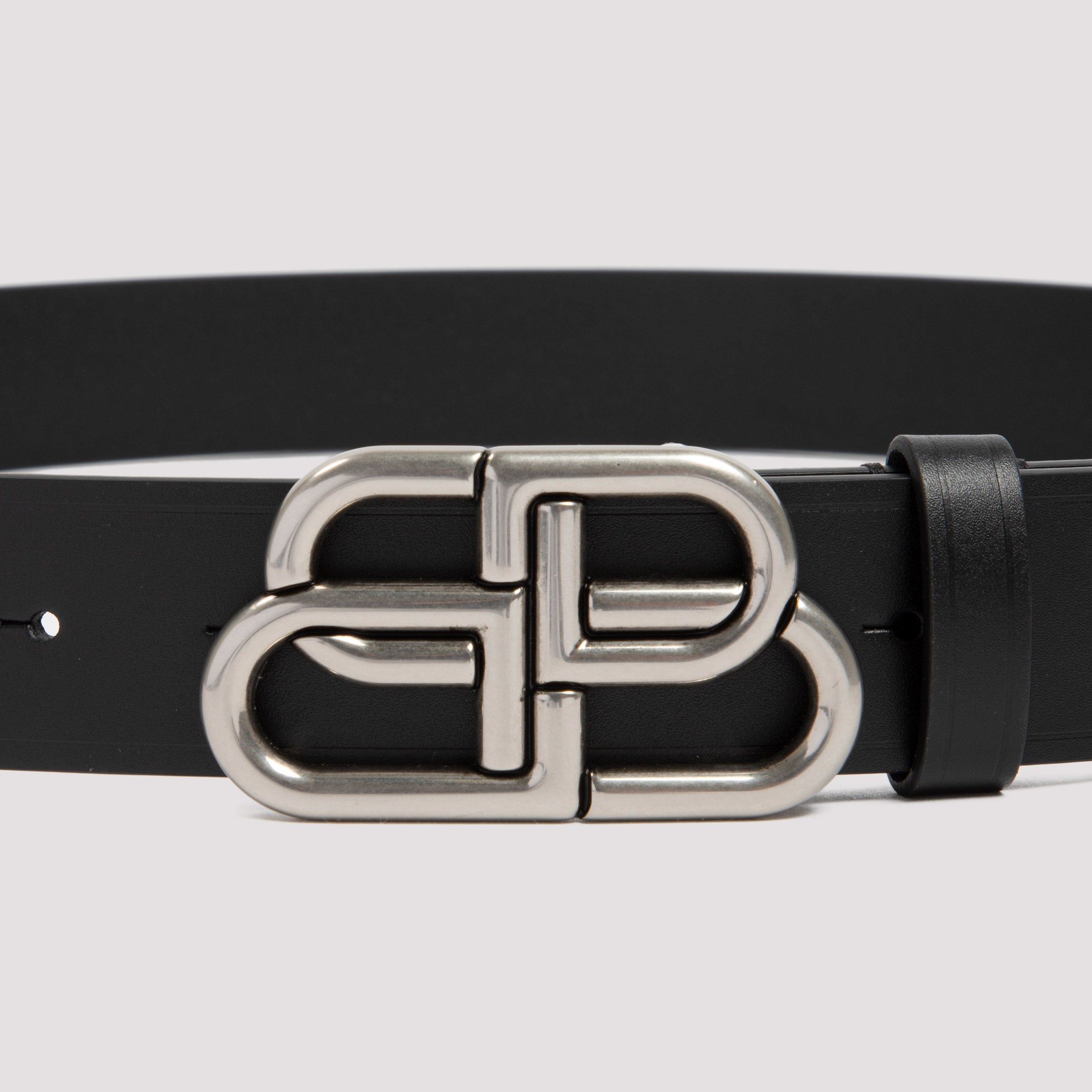 BALENCIAGA Leather Large BB Belt - FW25 Collection