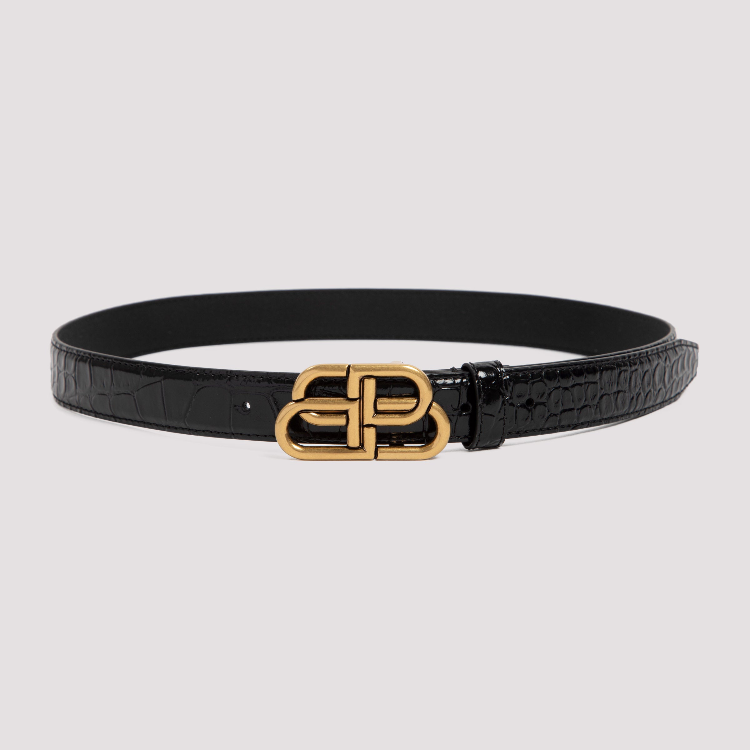 BALENCIAGA Men's Classic Leather Belt - Height: 2cm