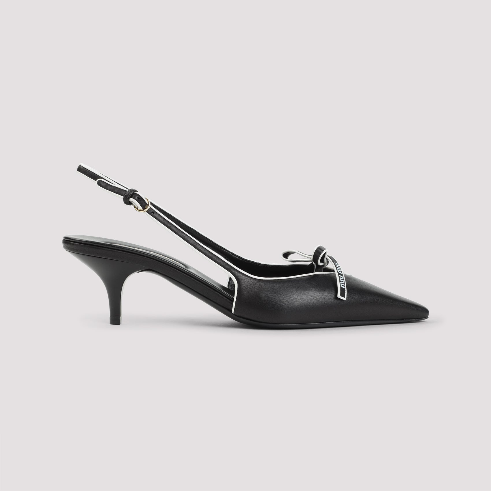 MIU MIU Leather Decolleté with 6.5cm Heel Height