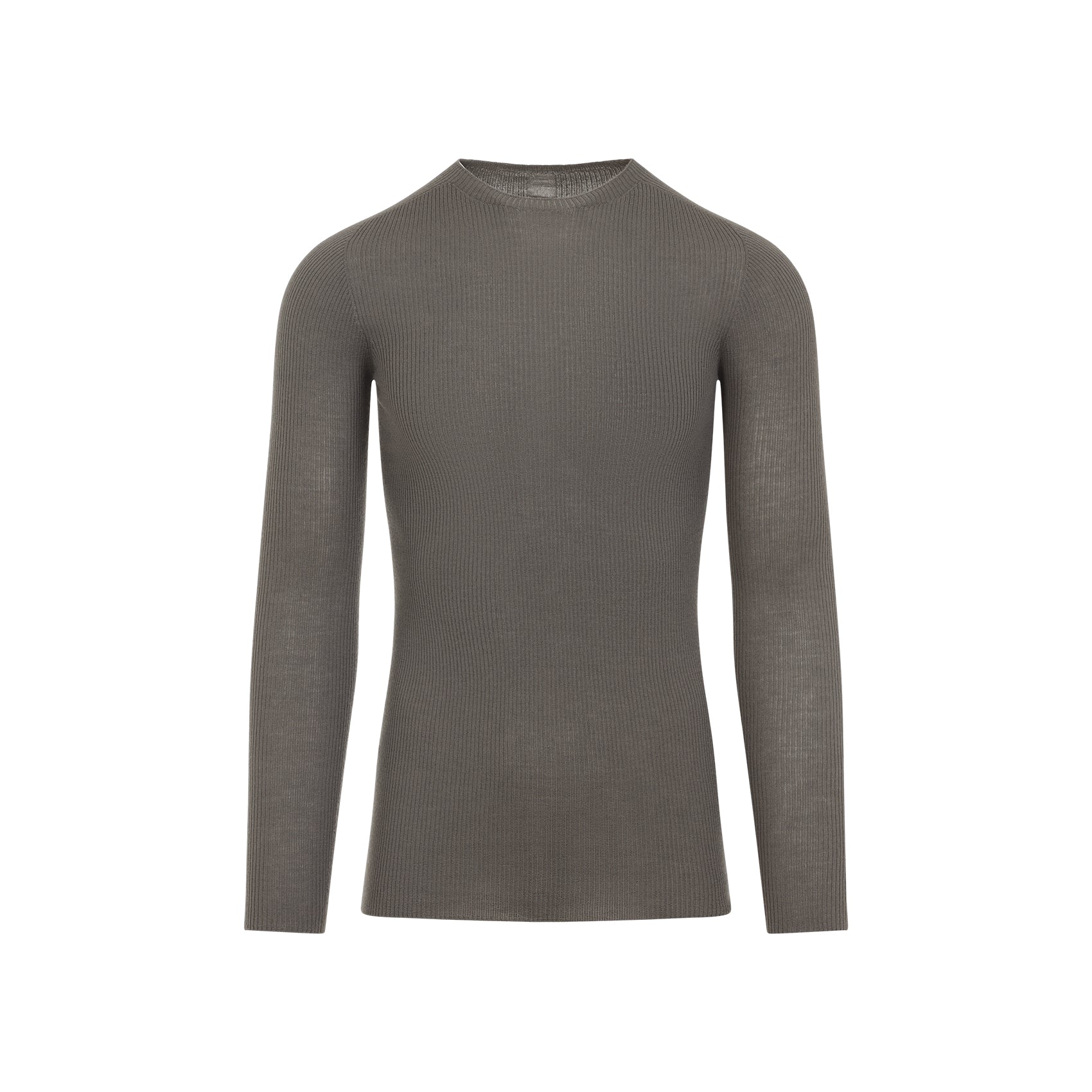 RICK OWENS Ribbed Round Neck Pullover Sweater for Men