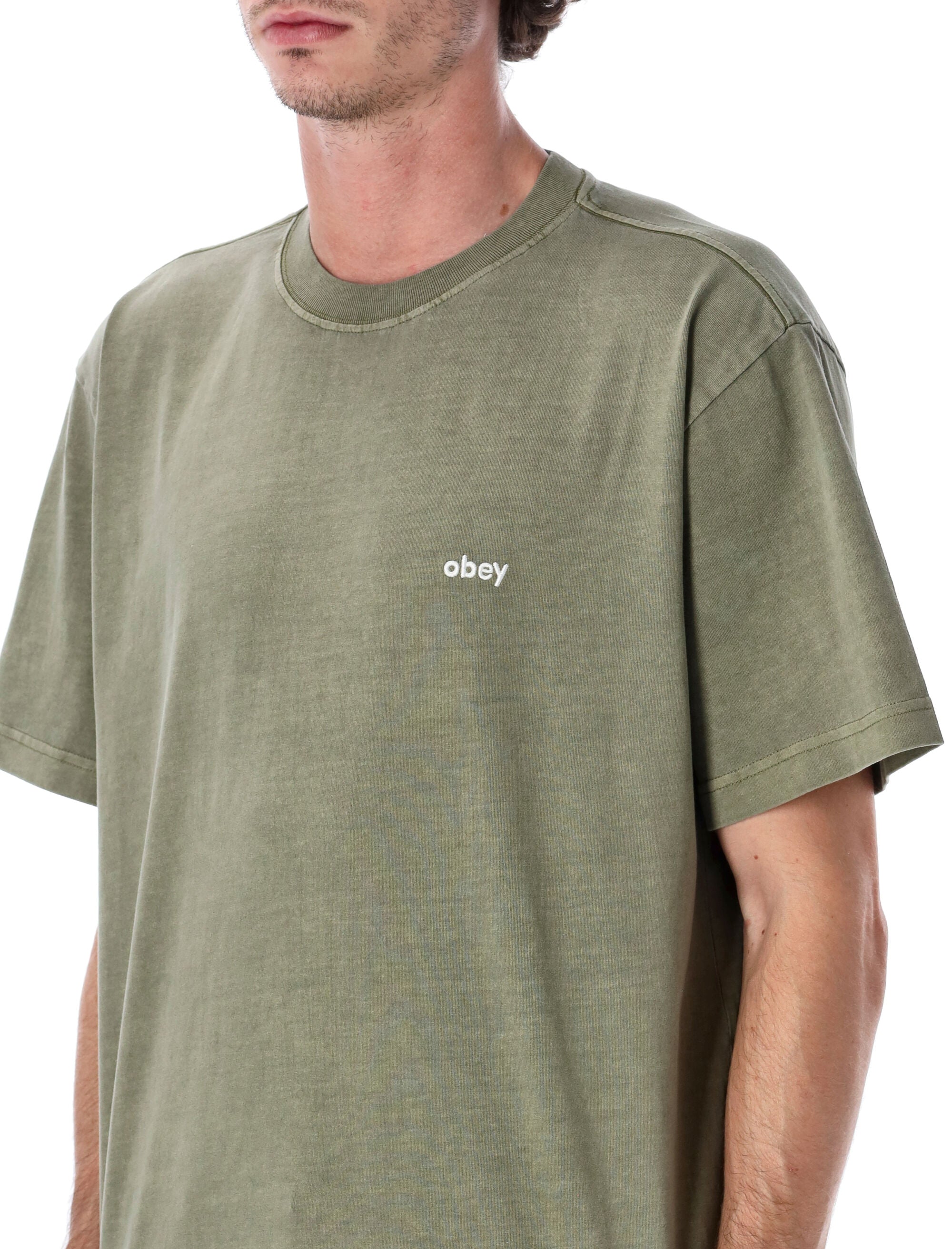 OBEY Lowercase Pigment Dyed Cotton T-Shirt - Regular Fit