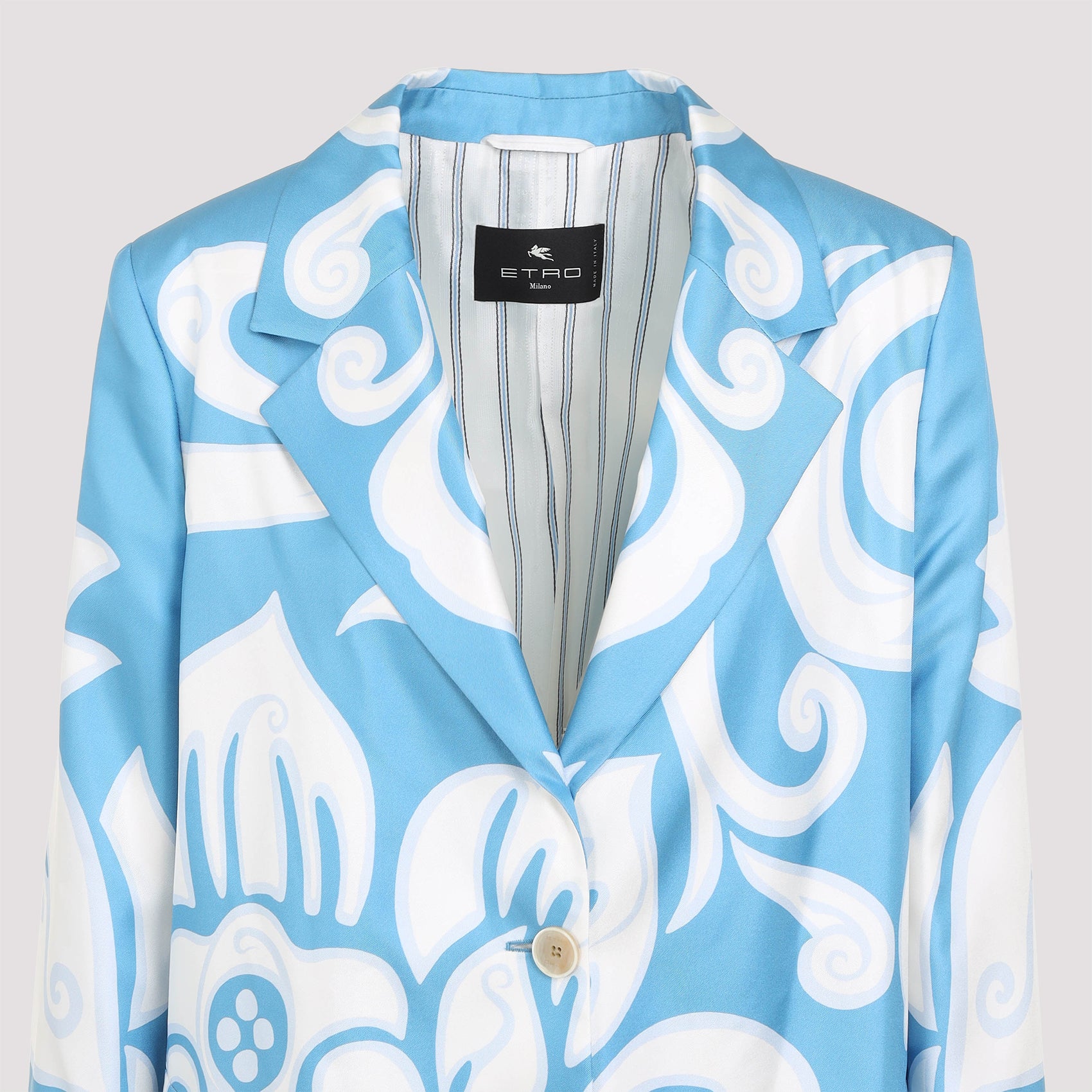 ETRO Printed Silk Caban Coat for Men
