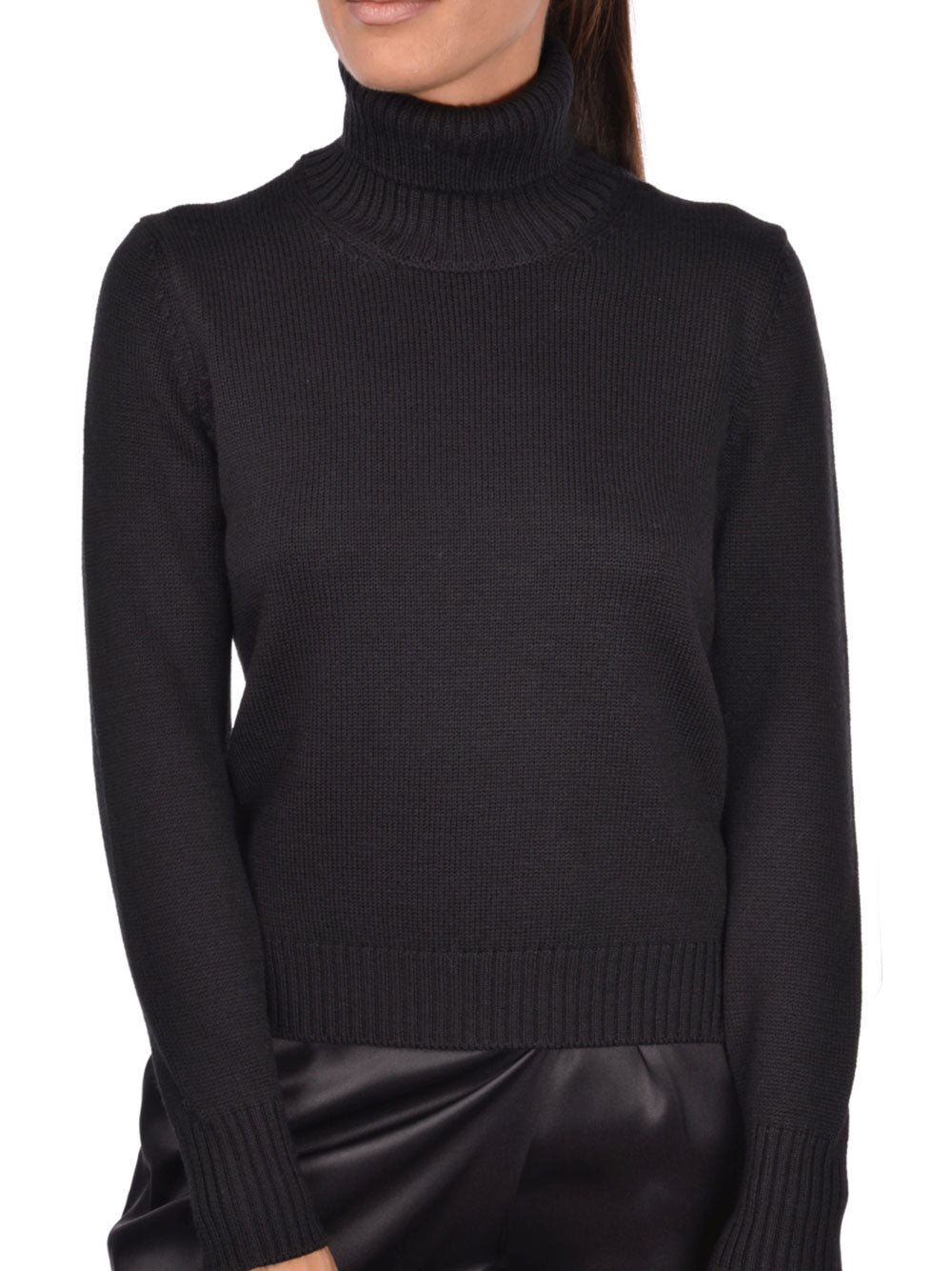 GRAN SASSO Black Wool Cyclist Sweater for Women