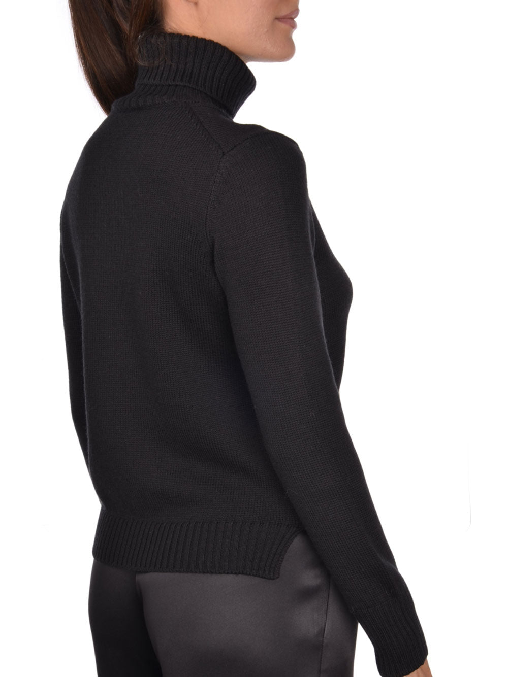GRAN SASSO Black Wool Cyclist Sweater for Women