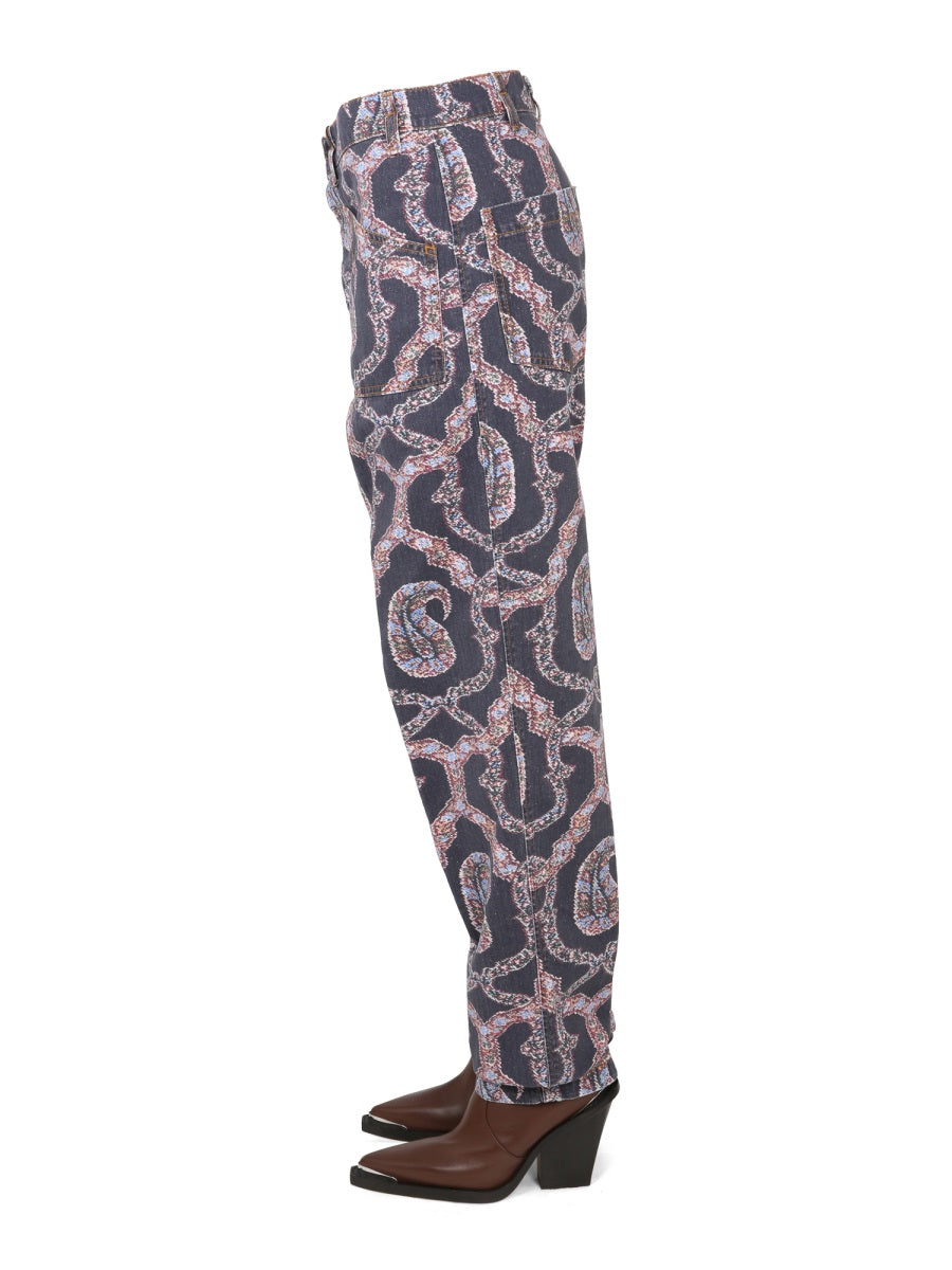 ETRO Paisley Print Denim Pants