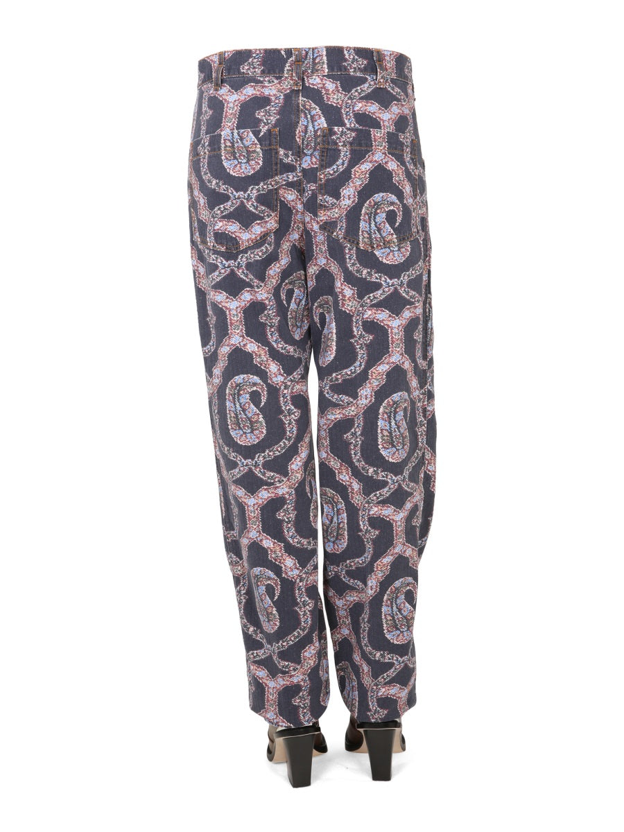 ETRO Paisley Print Denim Pants