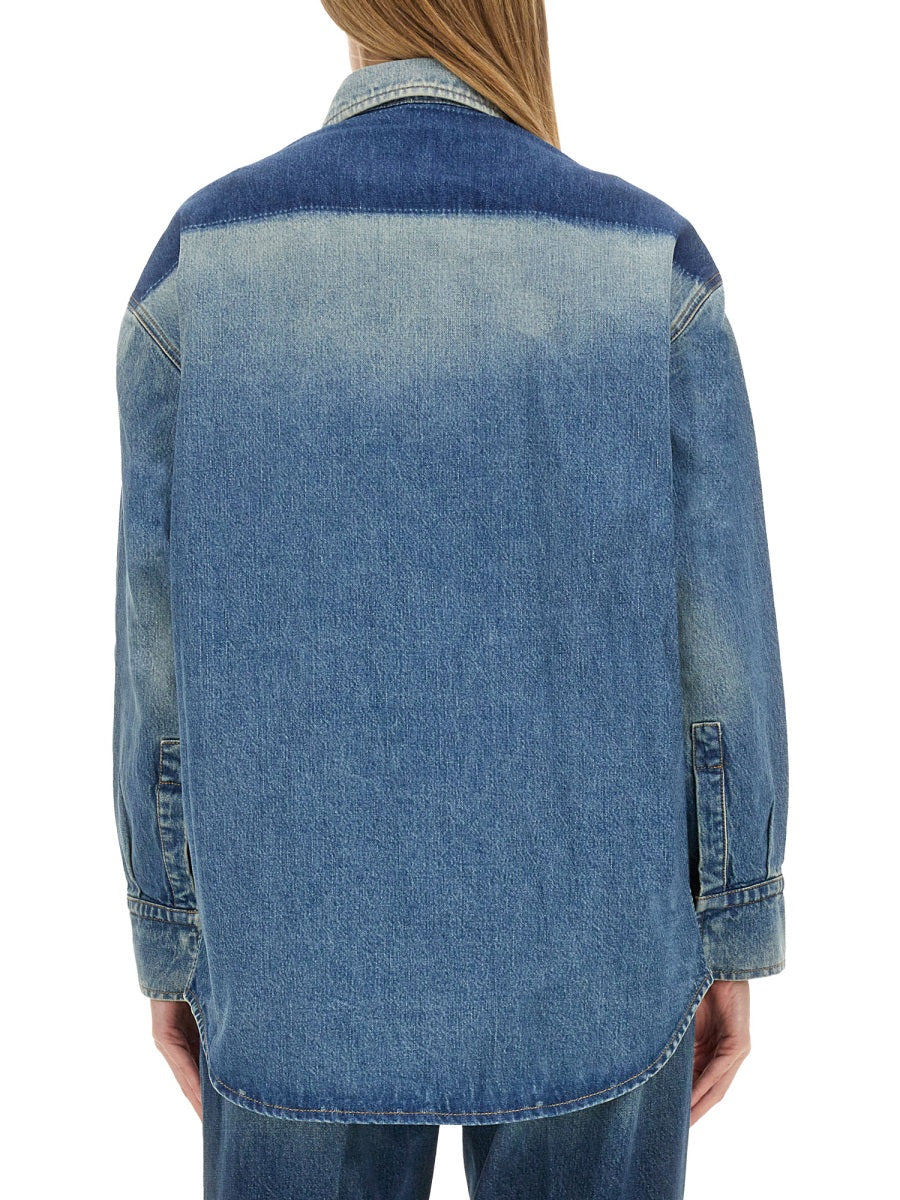 VICTORIA BECKHAM Oversize Denim Shirt - Size 8 UK