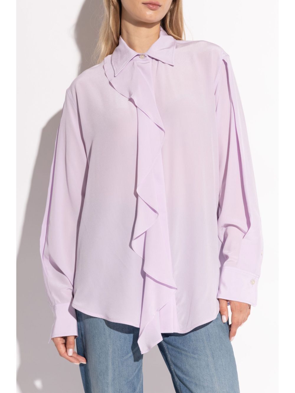 VICTORIA BECKHAM Asymmetric Ruffle Mini Blouse