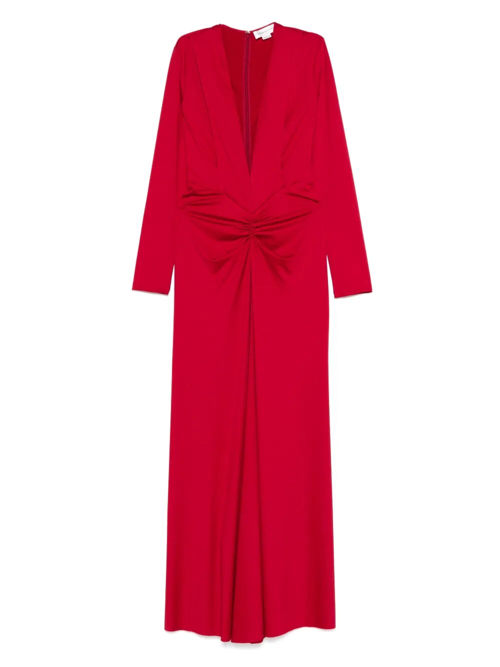VICTORIA BECKHAM V-Neck Long Dress with Gathered Detail for Women