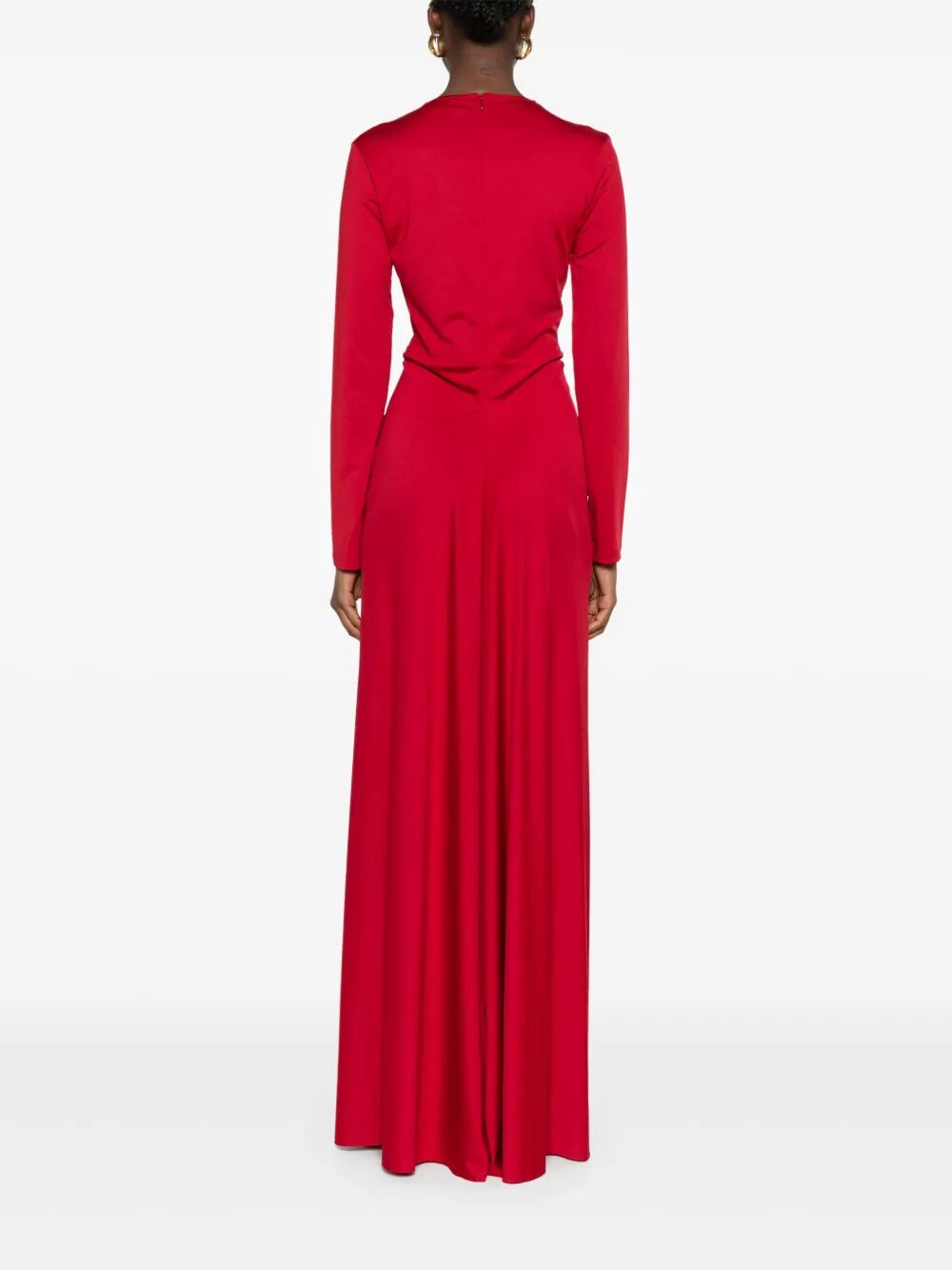 VICTORIA BECKHAM V-Neck Long Dress with Gathered Detail for Women