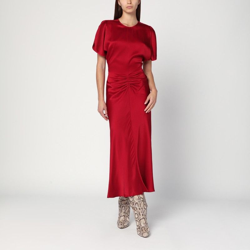 VICTORIA BECKHAM Chic Midi Dress with Gathered Waist for Women