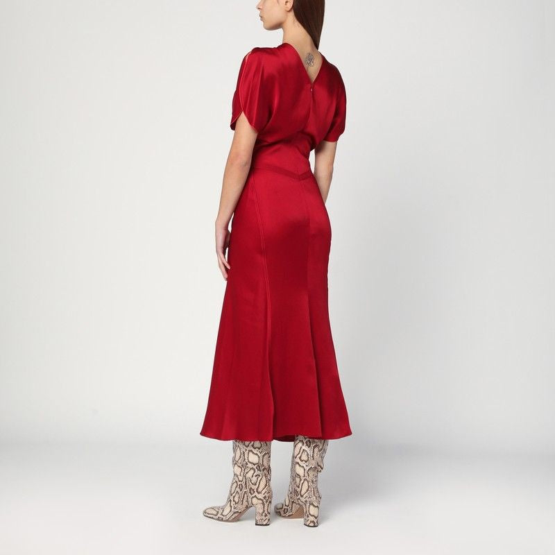VICTORIA BECKHAM Chic Midi Dress with Gathered Waist for Women